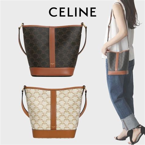 celine bucket bag street style|Celine triomphe bucket bag medium.